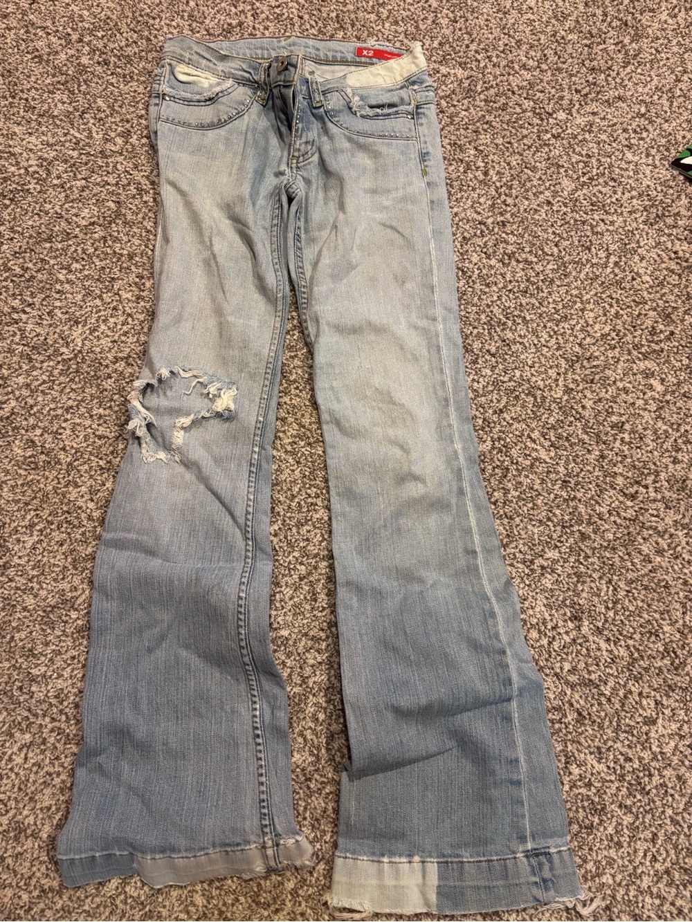 Express X2 Denim Laboratory Y2K Flare Jeans size 2(26)